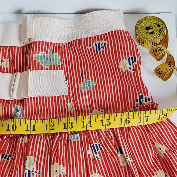 New MARC JACOBS Back Bows Skirt Tiered Floral Striped - Picture 11 of 15